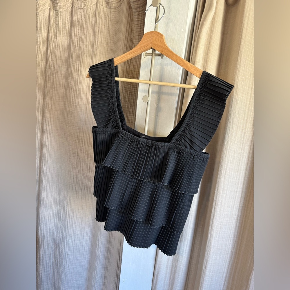 J. Crew Pleated Ruffle Tank- XS - Picture 2 of 8